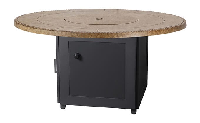 Gensun - Paradise 54 Round Gas Fire Pit Table Top with Paradise Height Fire Pit Base | 1068GT54