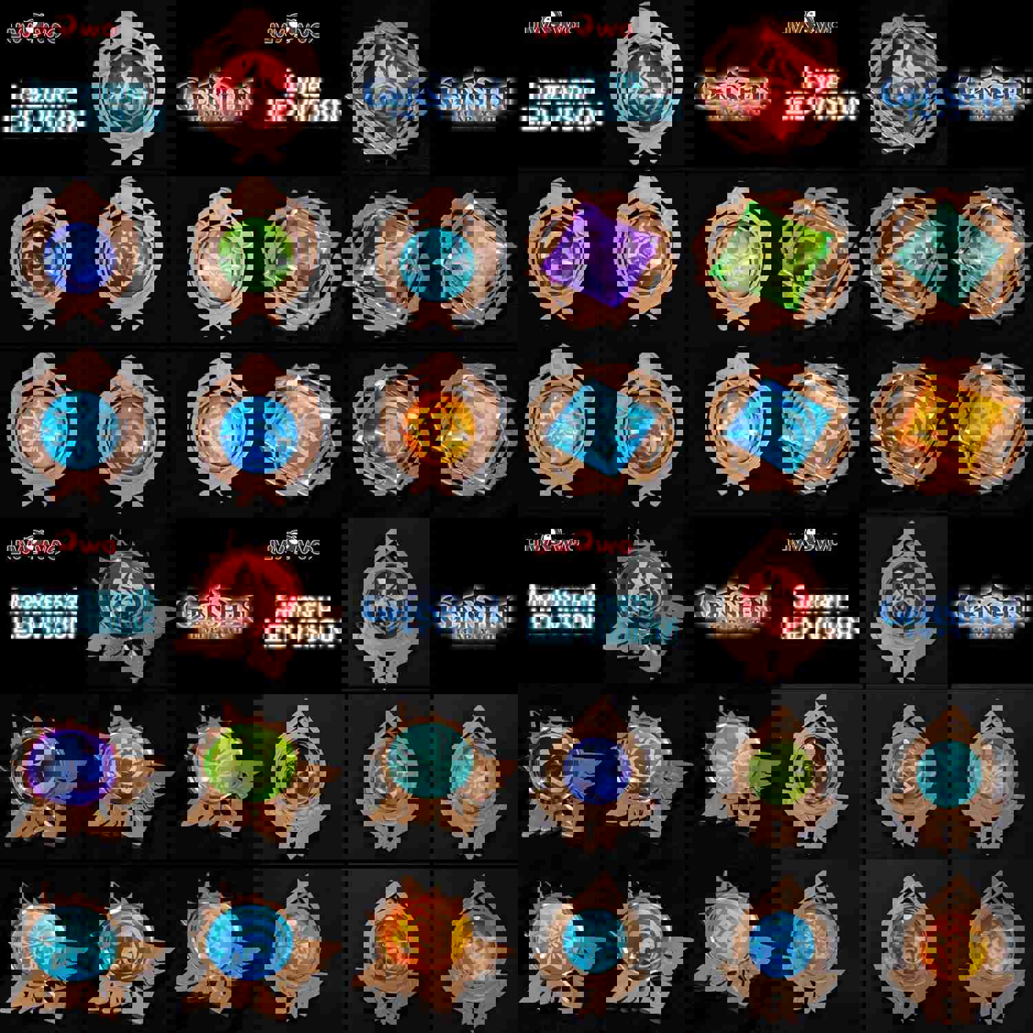 UWOWO LED Vision Eye of God Game Genshin Impact Cosplay Props