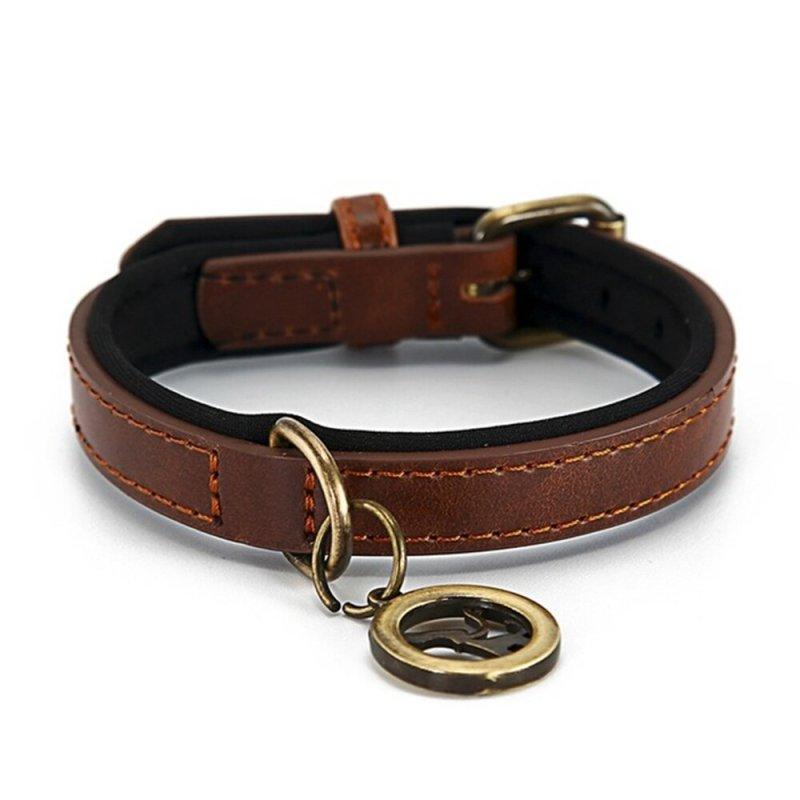 Durable PU Leather Dog Collar for Small Medium Large Dogs and Cats - Quick Release Pet Collar YS0074