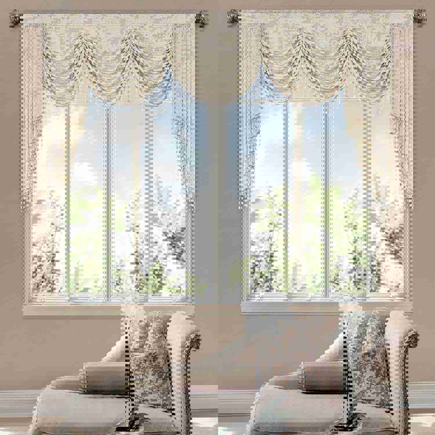 Alps Swag Valance - Elegant Waterfall Window Treatment