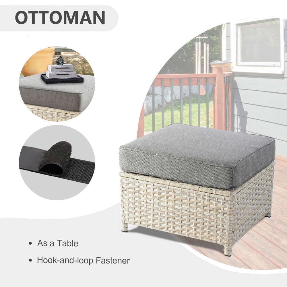 Ovios Athena Series Outdoor Patio Furniture Set 6-Piece with 46 Double Layer Rectangle Fire Pit Table