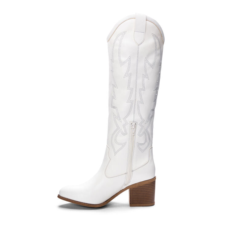 Upwind Western Boot - Tall White Cowgirl Boot