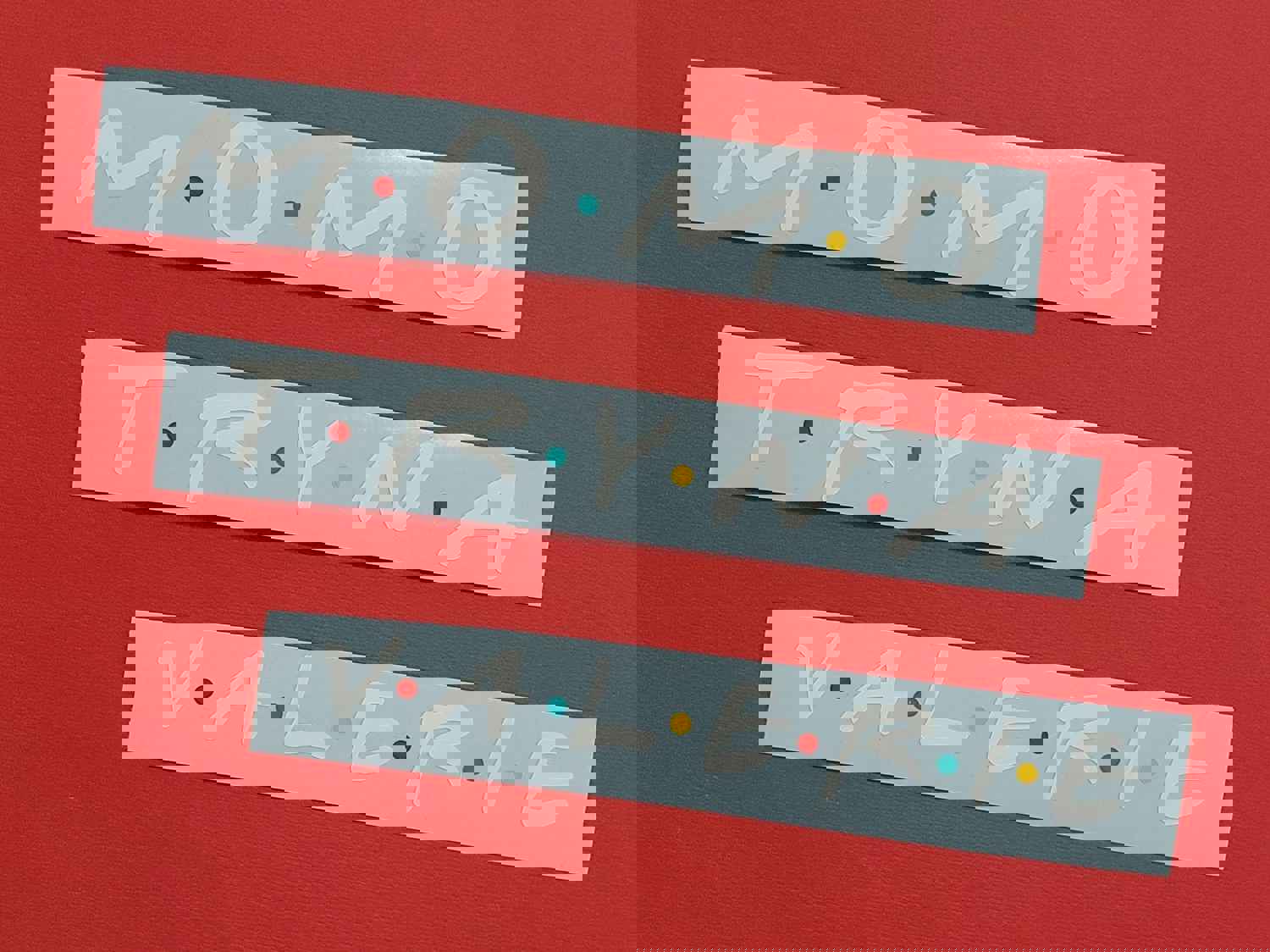 Personalized Friends Theme Name Decal Sticker with Dots