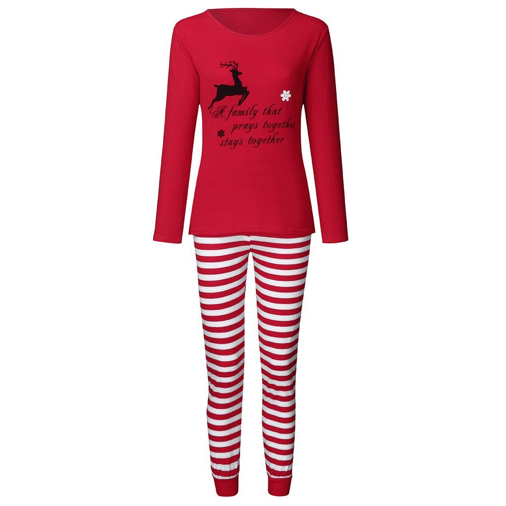 Fashion Christmas Party Long Sleeve T-shirt Pants Family Matching Outfits