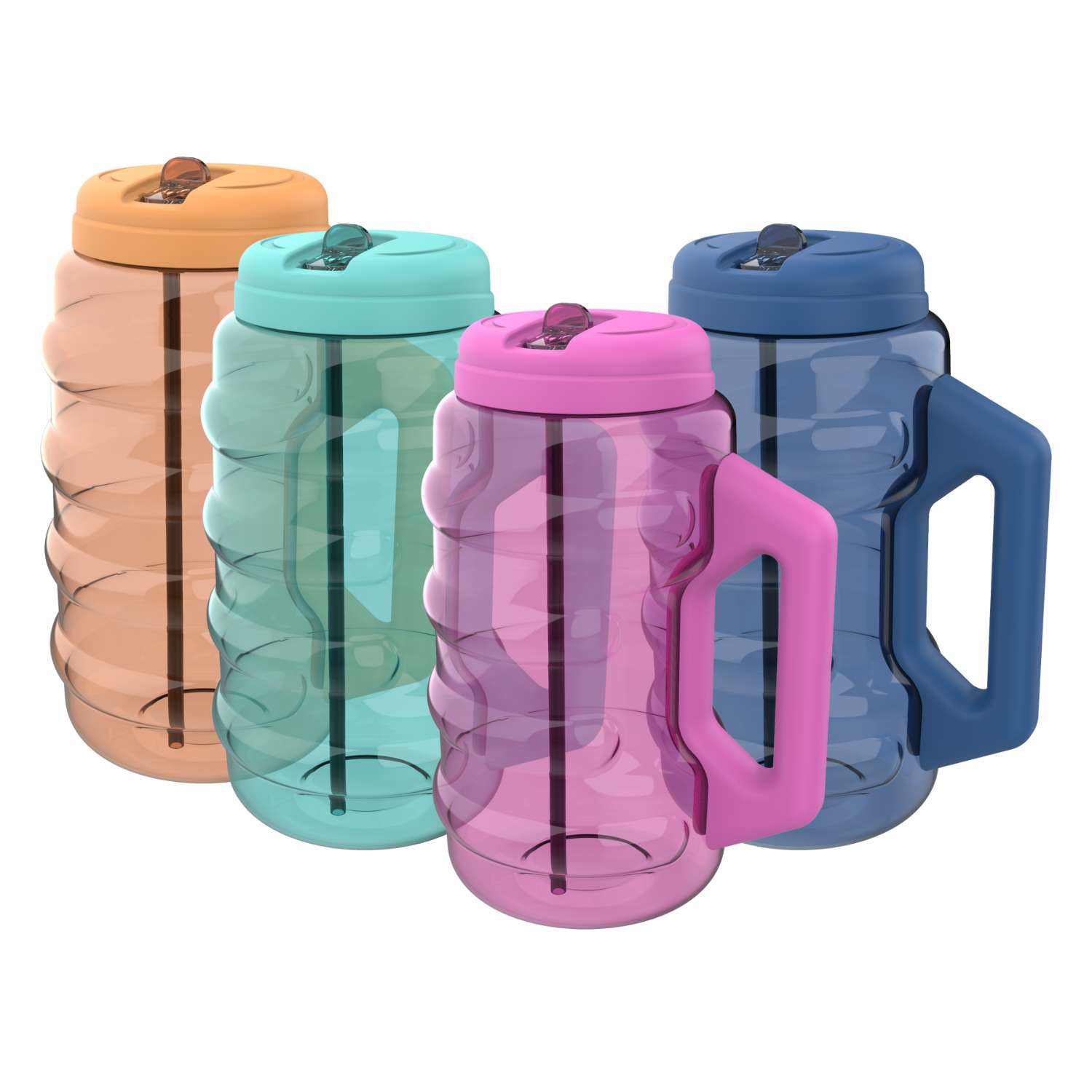 Cool Gear 4-Pack BEAST 100 oz Jug with Handle | Large Capacity Water Bottle for Athletes, Fitness, Gym & Outdoor Sports