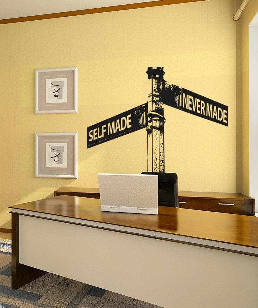 Vinyl Wall Decal Sticker Self Made Inspirational Road Sign #1210