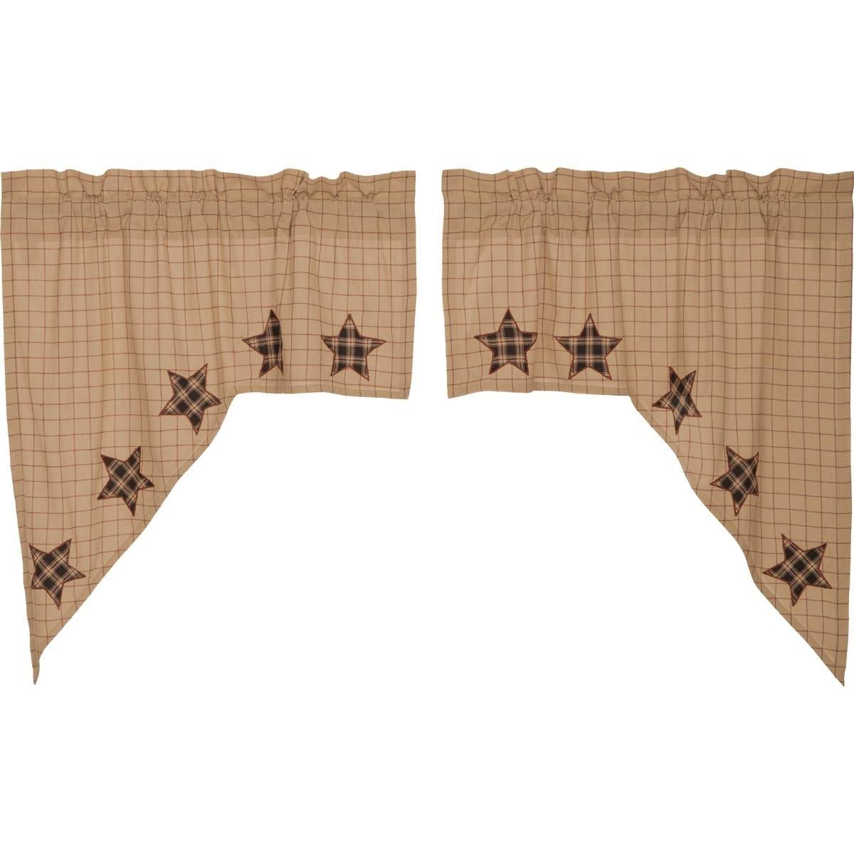Bingham Star Applique Lined Swag Curtains