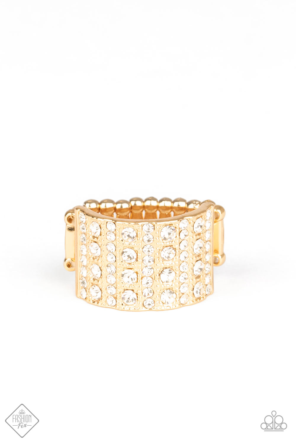 Paparazzi Diamond Drama Gold Ring - Trend Blend / Fashion Fix Exclusive June 2020