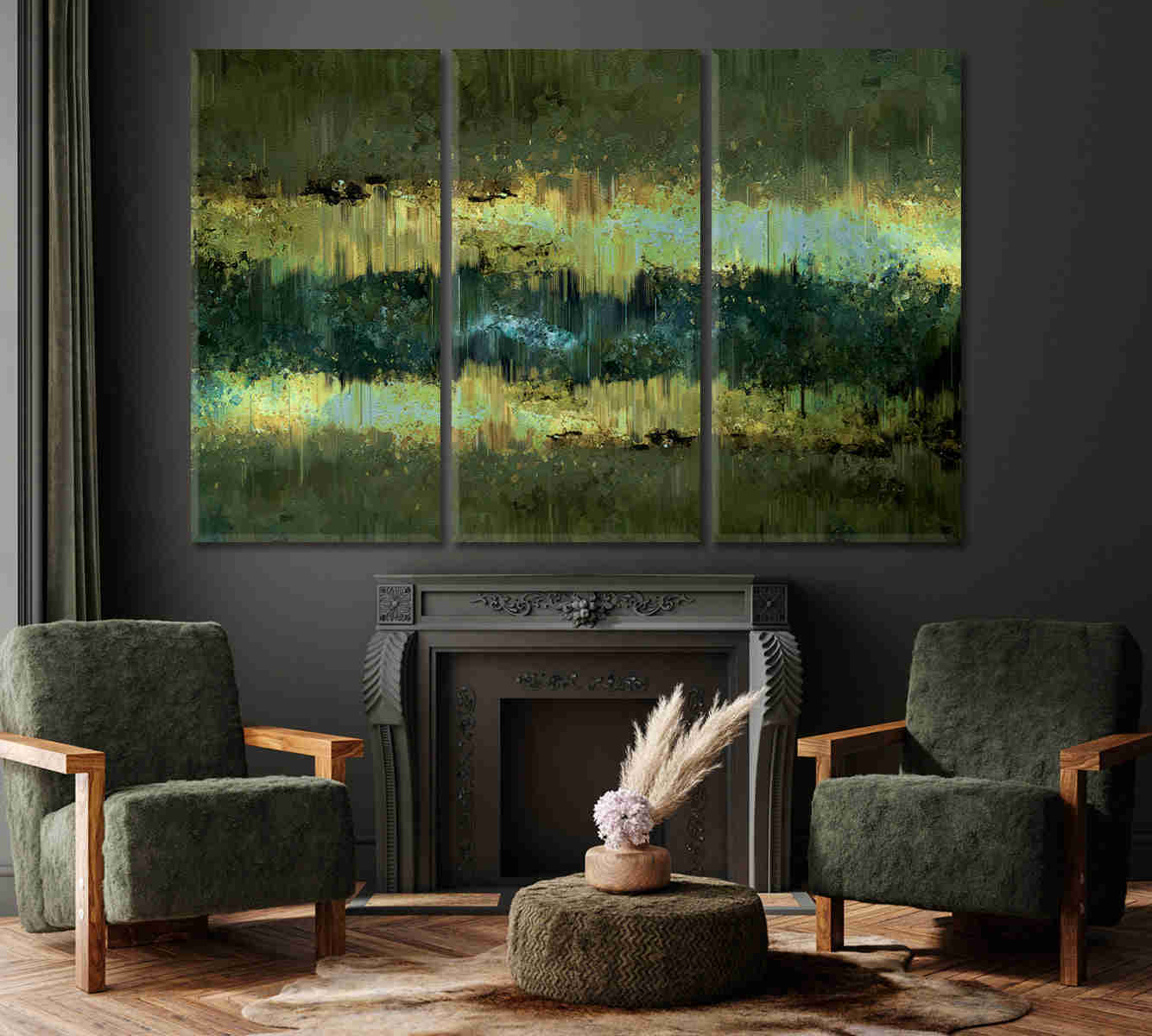 Abstract Grunge Landscape Expressionism Canvas Print Art