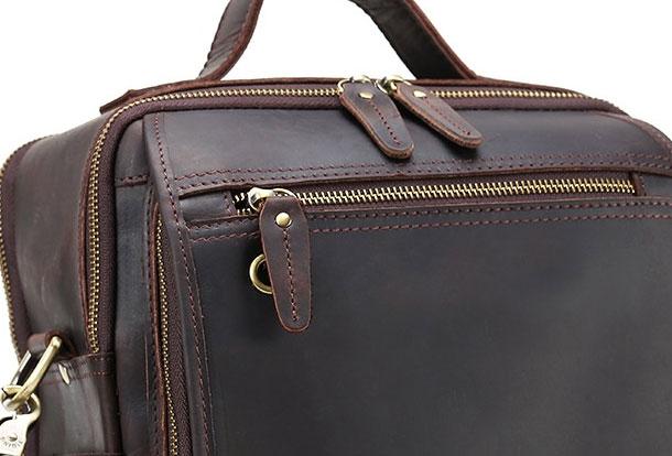 Genuine Leather Messenger Bag for Men - Cool Chest Crossbody Travel Hiking Bag
