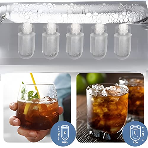 LITBOOS Countertop Ice Makers, 26Lbs/24H Stainless Steel Ice Machine, Portable with Ice Scoop & Basket, 9 Cubes in 7 Mins, 2 Ice Sizes for Home/Kitchen/Office/Bar