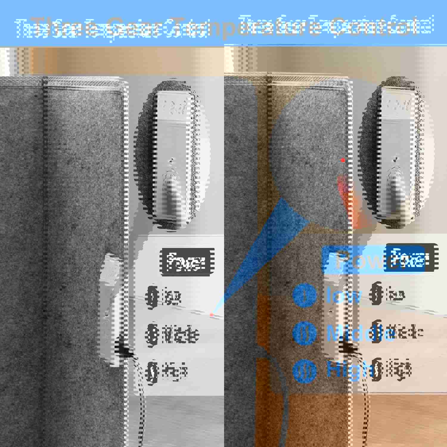 Hotodeal Electric Heated Foot Warmer Under Desk - Space Heater for Indoor Use (113°F-149°F)