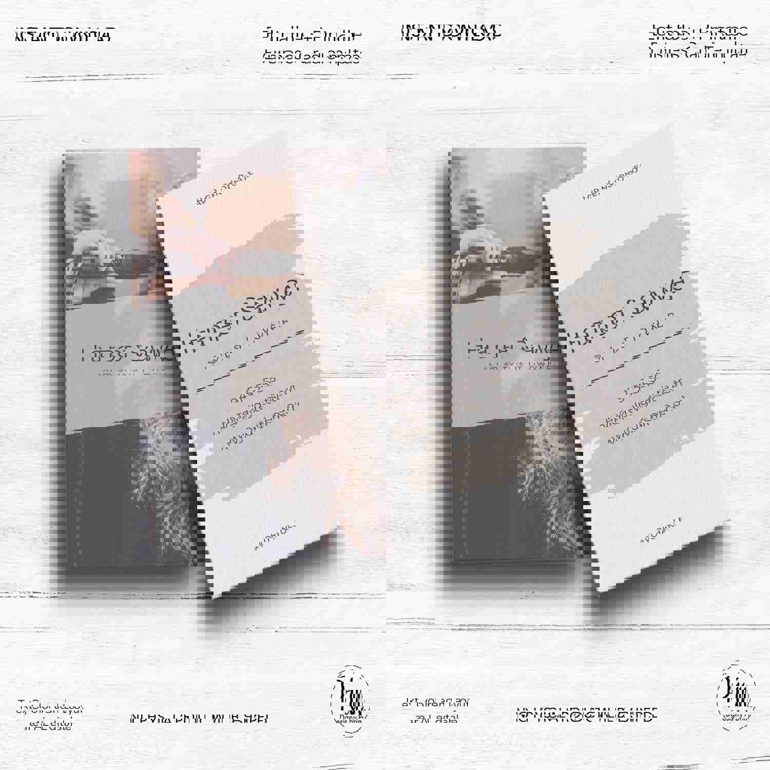 Editable Salon Owner Business Card Template for Hair Stylists