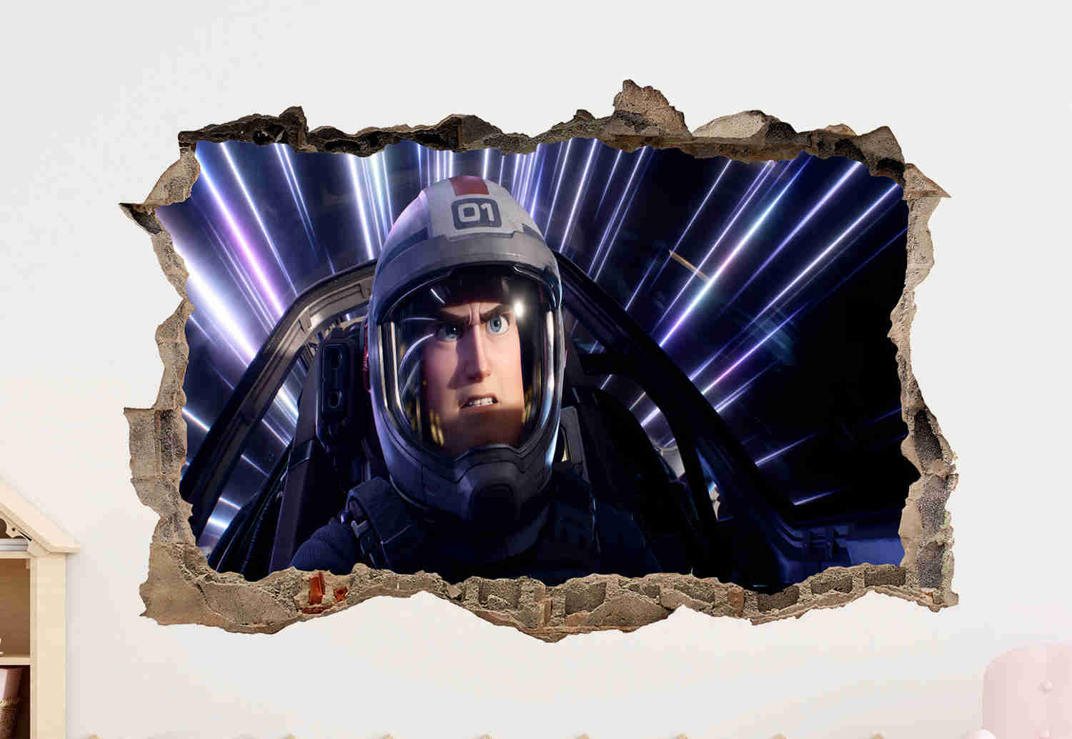 Lightyear Toy Story 3D Smashed Broken Decal Wall Sticker JS154