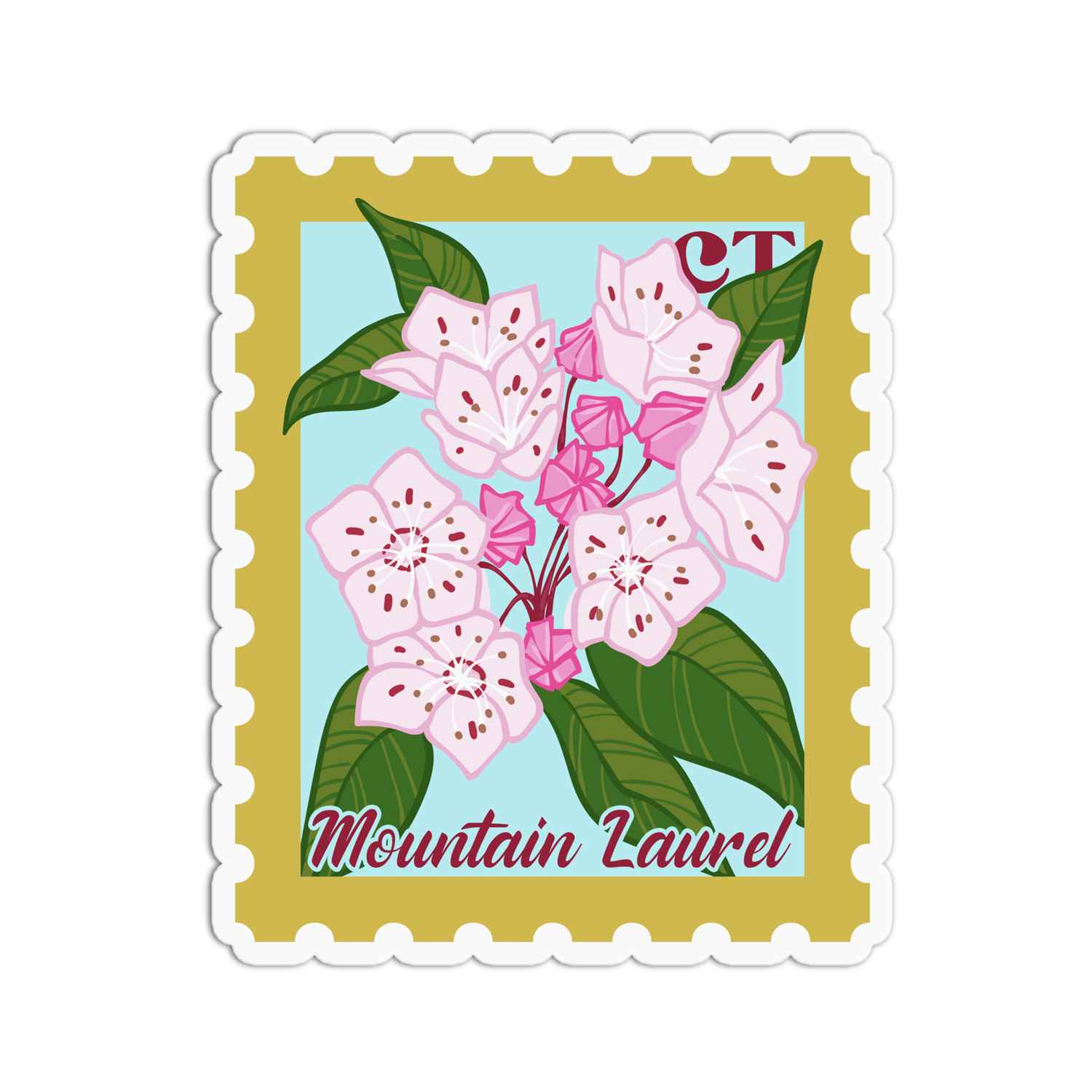 Connecticut Mountain Laurel State Flower Stickers