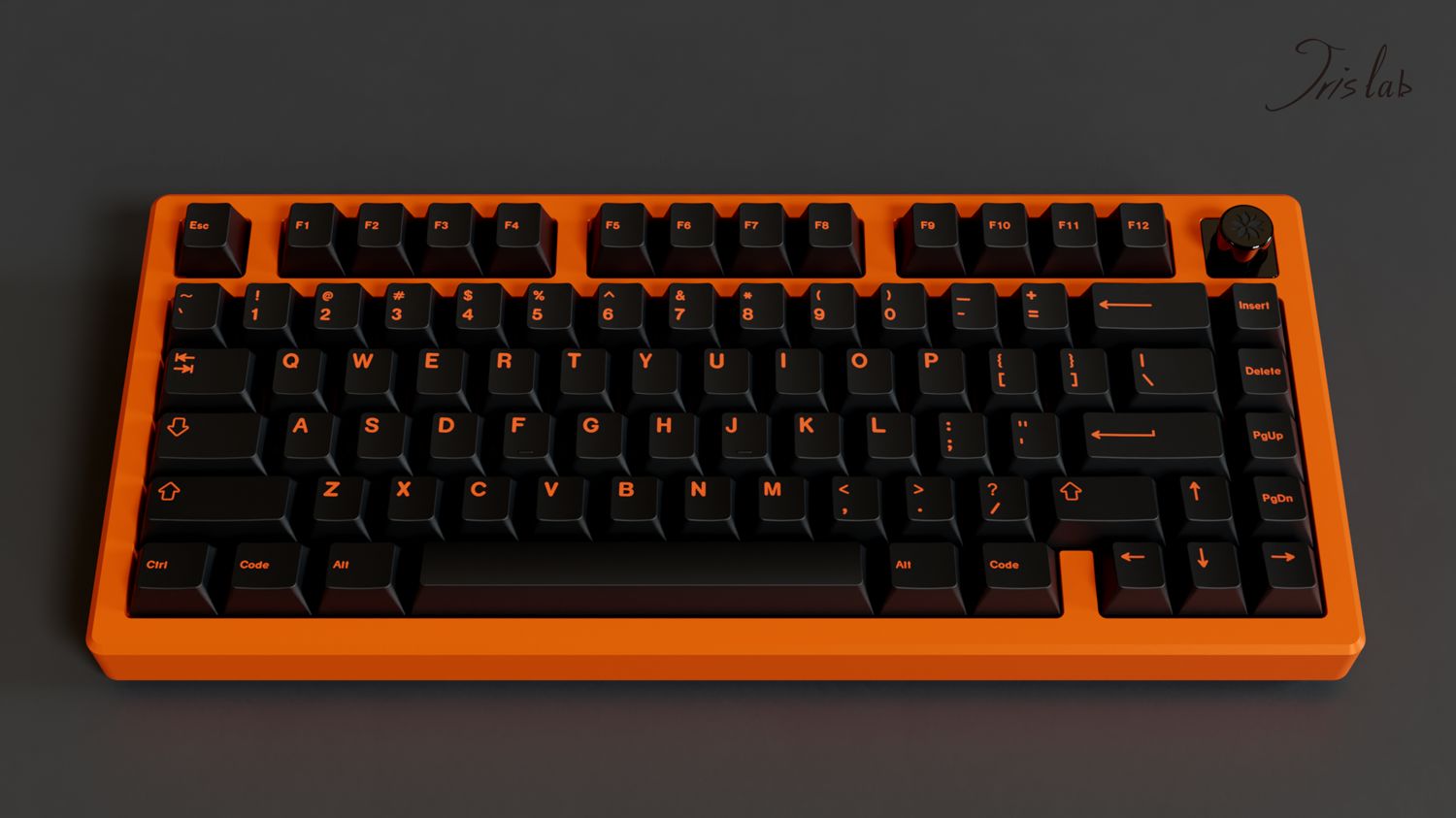 Jris75 PCB Gasket Mount Keyboard Kit - Orange & Black (PVD Weight)