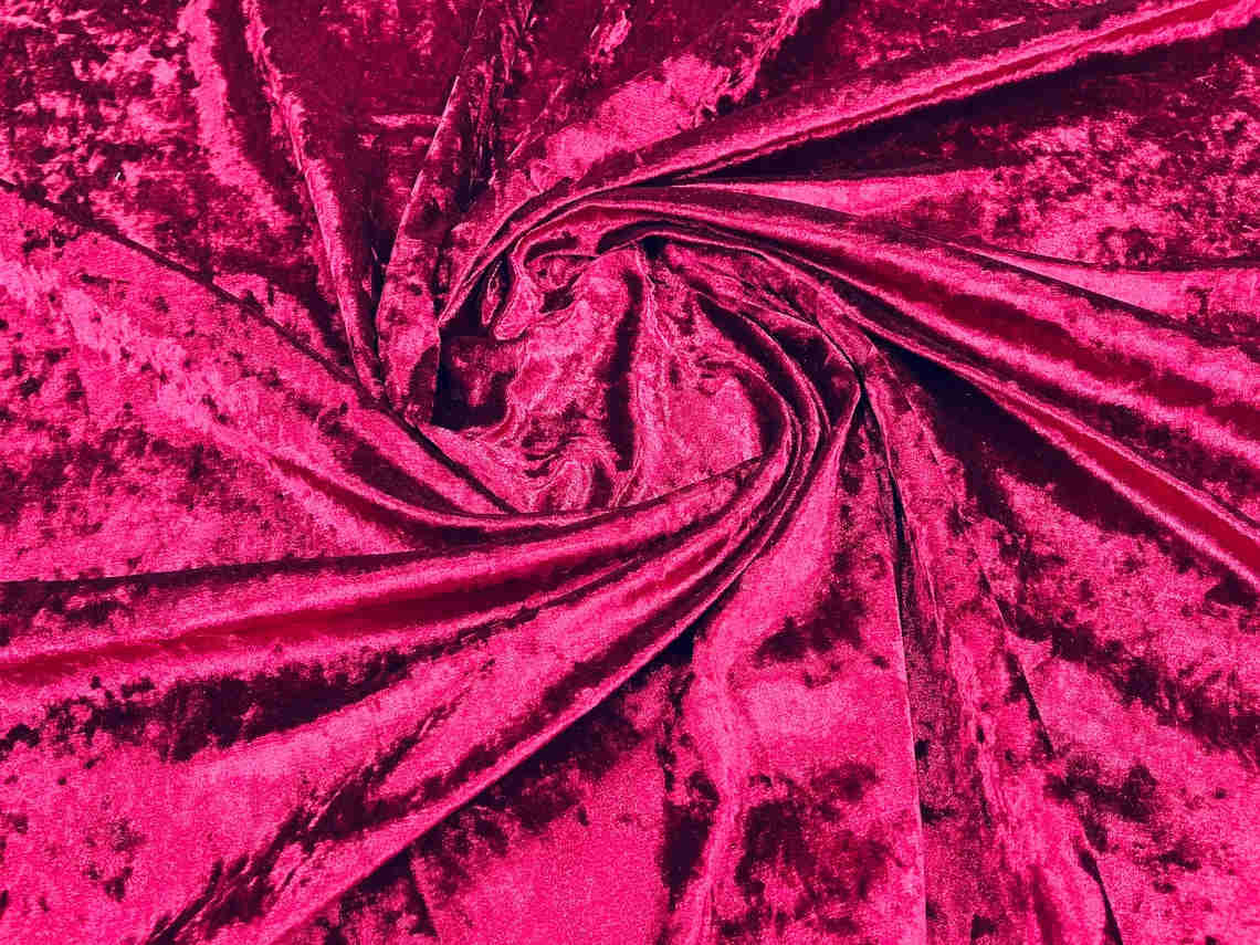 Crushed Stretch Velvet Fabric - Cranberry - 60" Wide for Sewing, Apparel, and Crafts