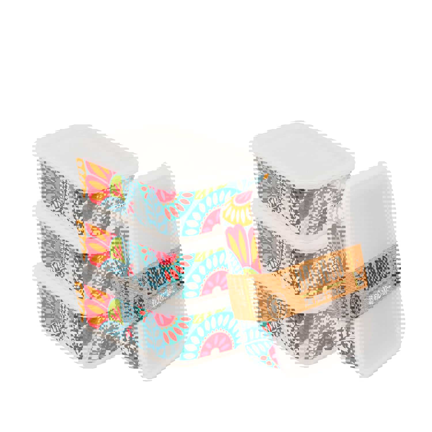 COOL GEAR 4-Pack Bamboo Reusable Containers | BPA-Free & Eco-Friendly Food Storage