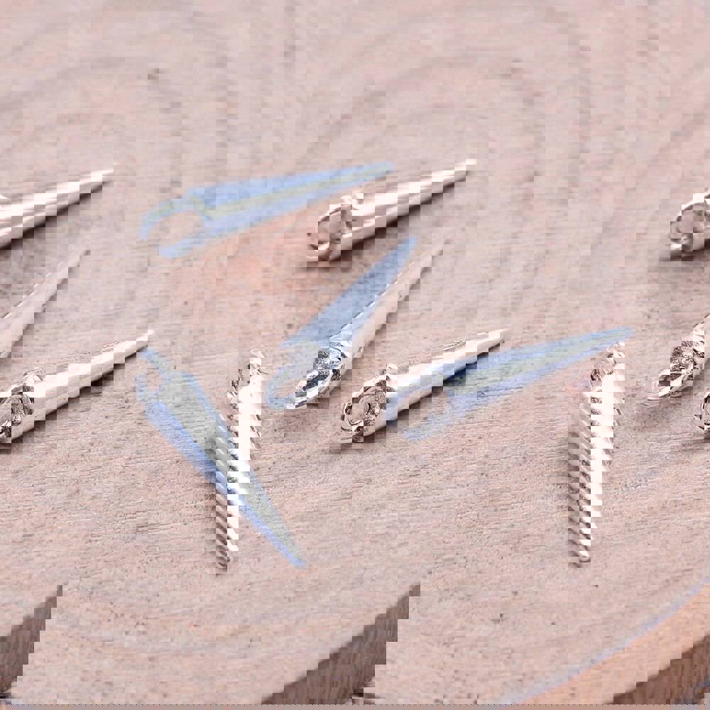20pcs 4x16mm Antique Silver Cone Charms for DIY Jewelry Making