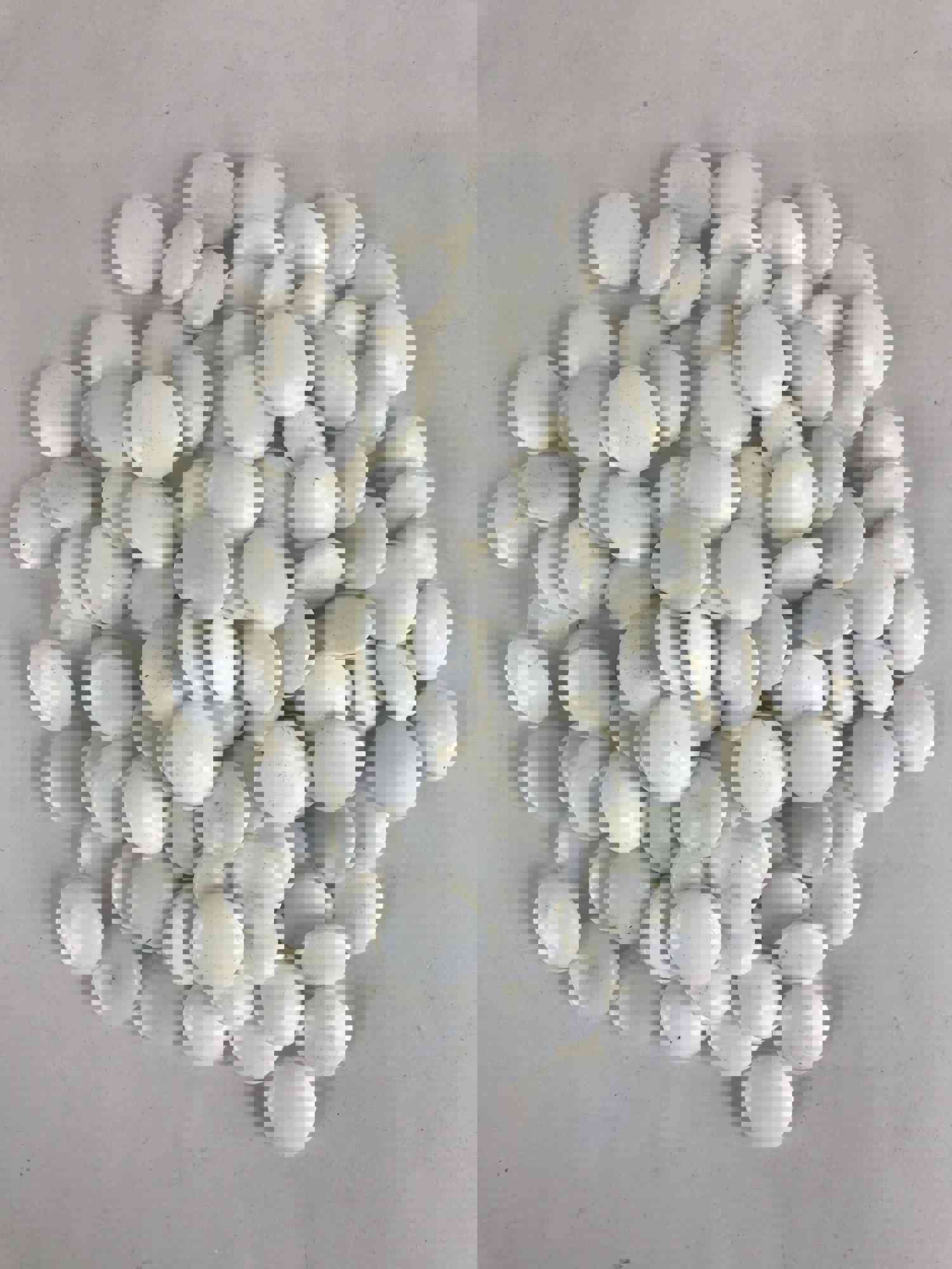 Vintage Japanese Go Stone Goishi Game Piece Set with Wooden Bowls