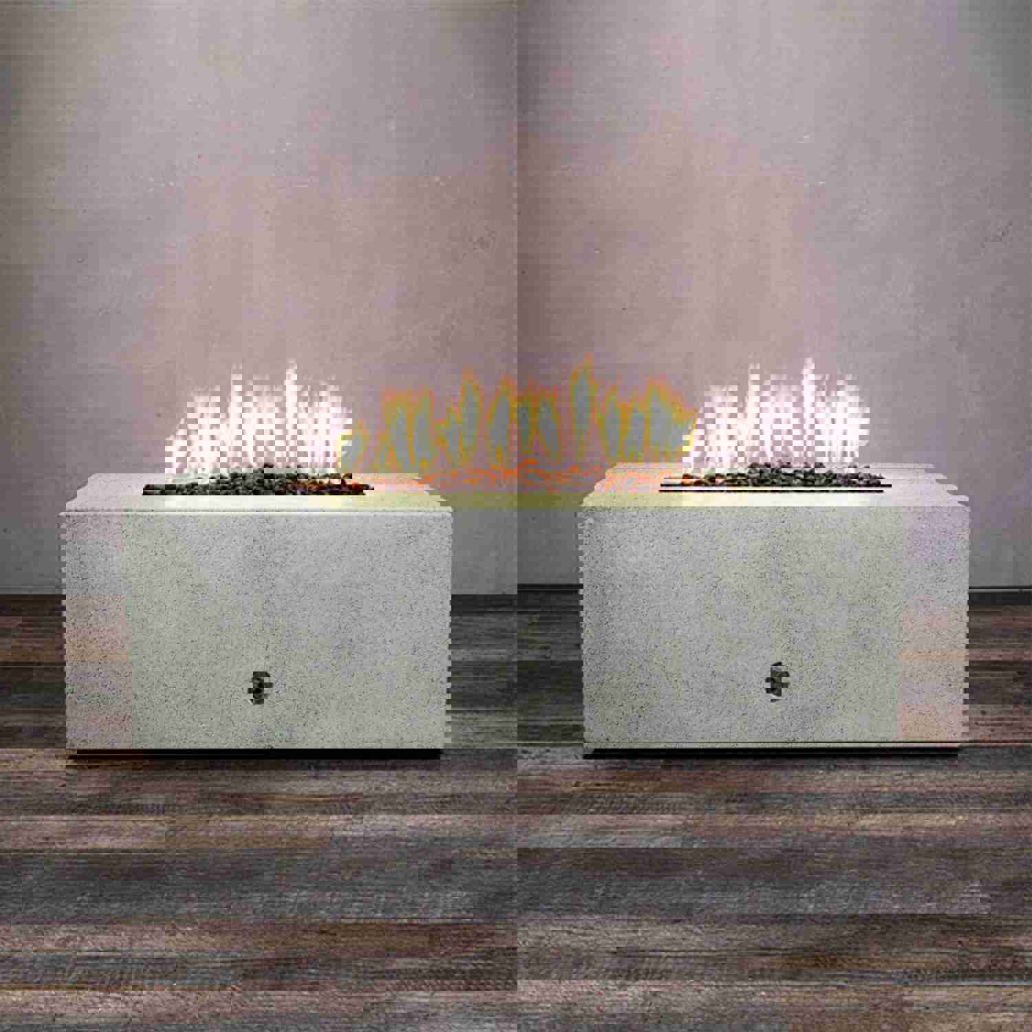 Starfire Designs Rustic 48 x 32 Rectangle Concrete Gravity Gas Fire Pit