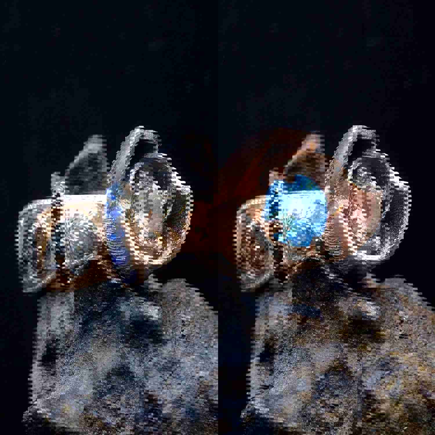 Blue Single Topaz Stone Ring | Unique Wedding Band | Romantic Gift for Women