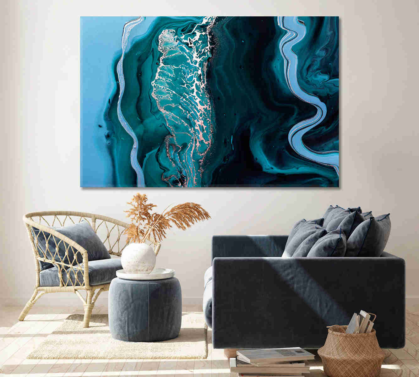 Luxury Marble Fluid Art Canvas Print for Home and Office Decor
