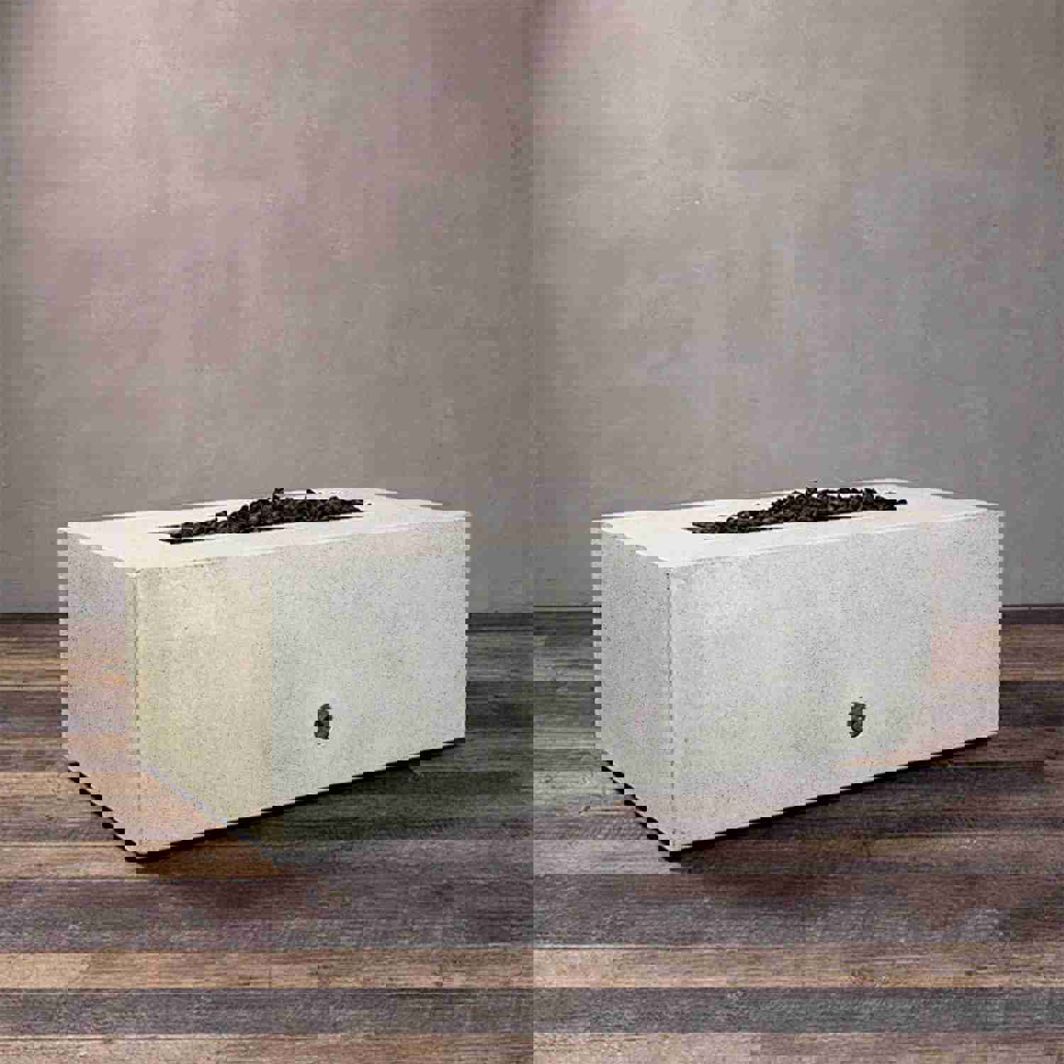 Starfire Designs Rustic 48 x 32 Rectangle Concrete Gravity Gas Fire Pit