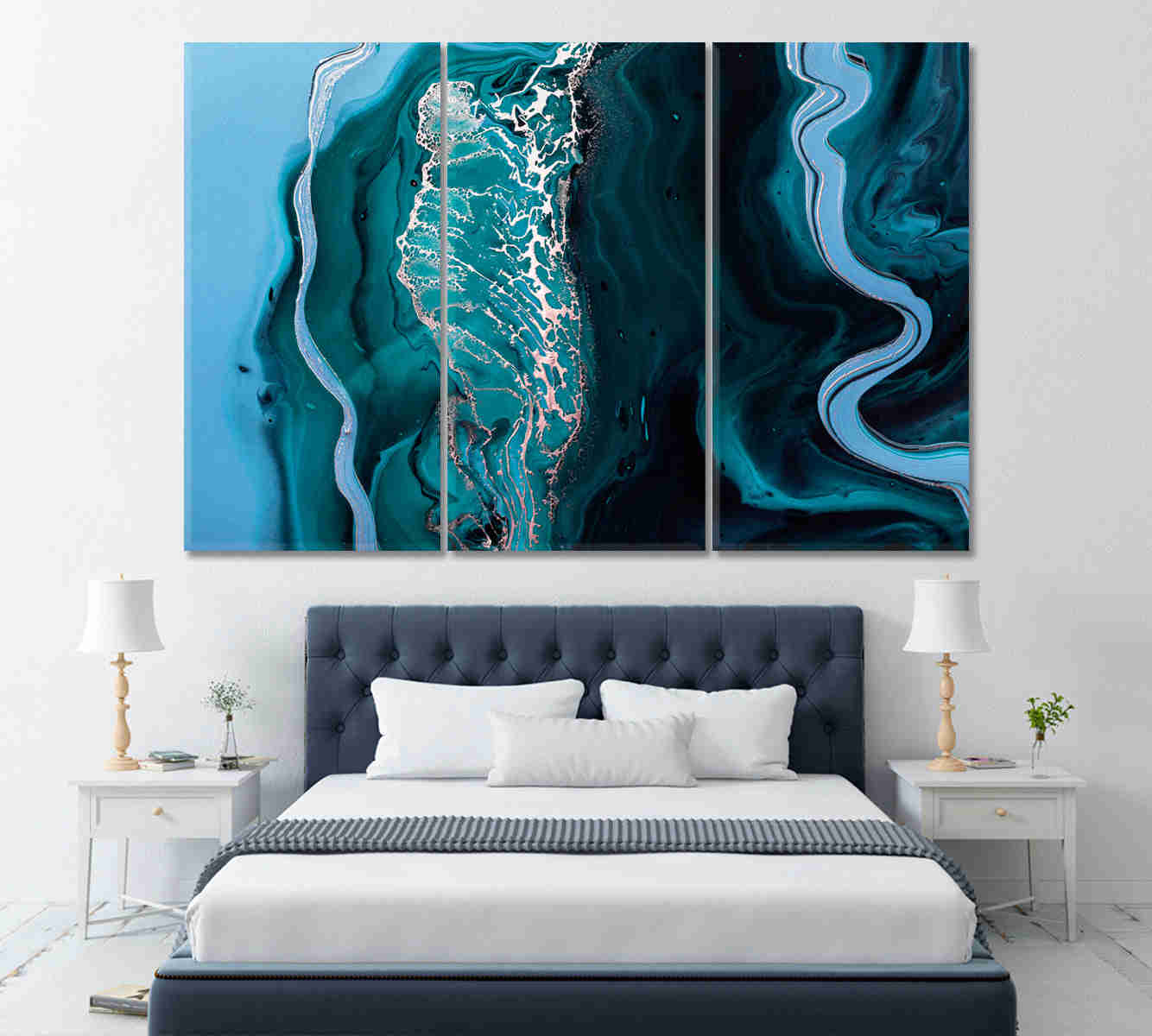 Luxury Marble Fluid Art Canvas Print for Home and Office Decor