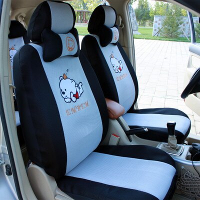 12pcs Cartoon Car Seat Cover Universal Breathable Auto Seat Protector for Girls