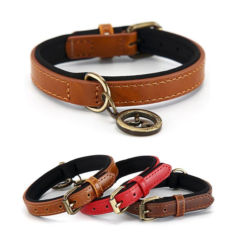 Durable PU Leather Dog Collar for Small Medium Large Dogs and Cats - Quick Release Pet Collar YS0074