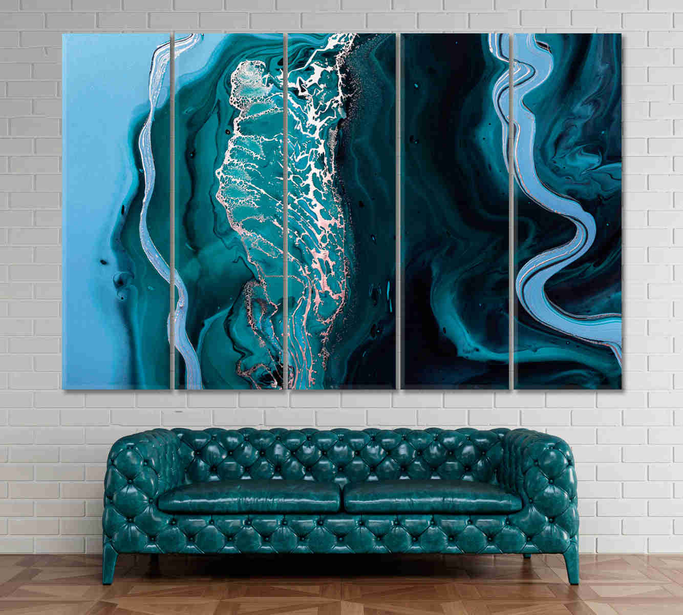 Luxury Marble Fluid Art Canvas Print for Home and Office Decor