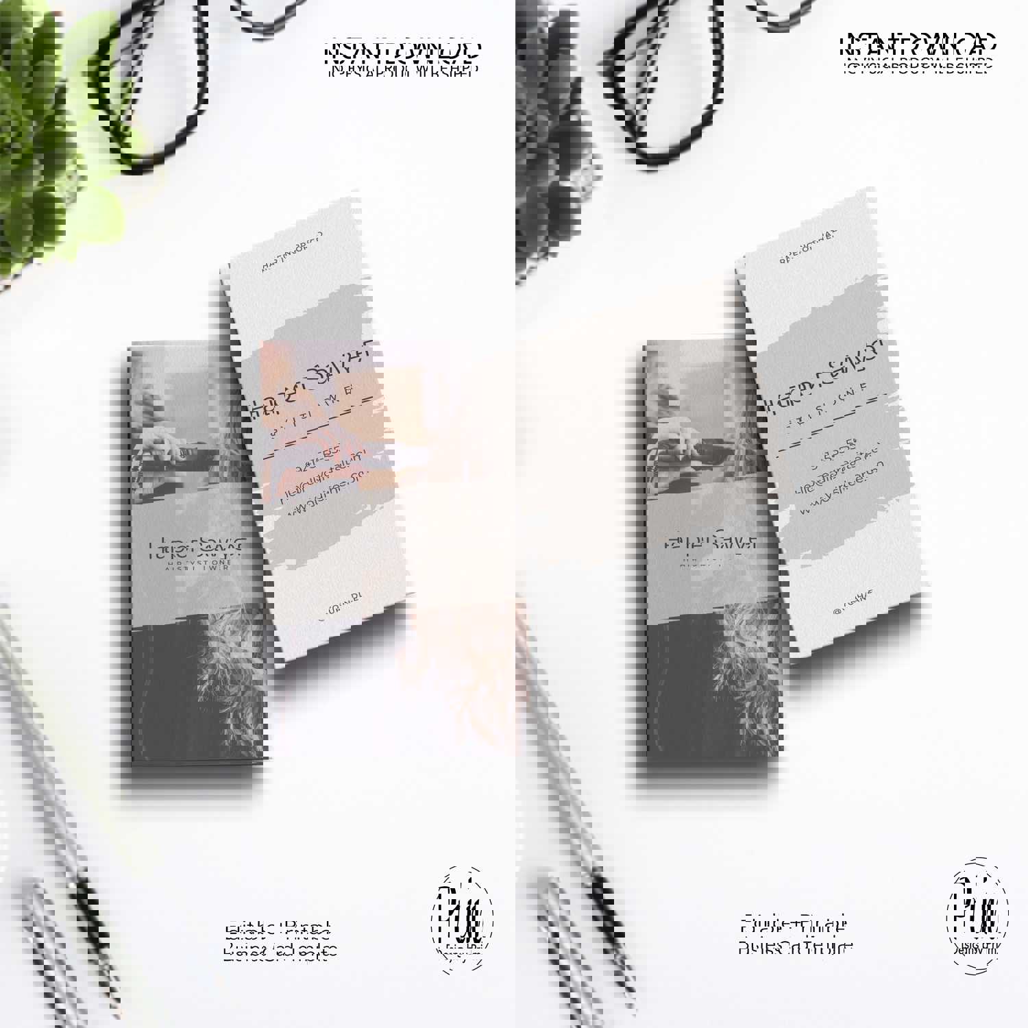 Editable Salon Owner Business Card Template for Hair Stylists