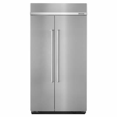 KitchenAid 43-inch, 25.5 cu. ft. Side-by-Side Built-in Refrigerator with Interior Ice Maker KBSN602ESS