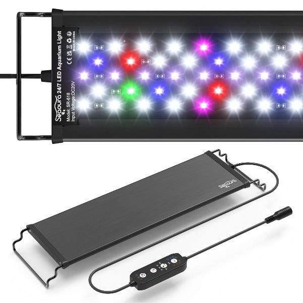 Seaoura High-Performance Aluminum LED Aquarium Light - 24/7 Mode, Energy-Efficient
