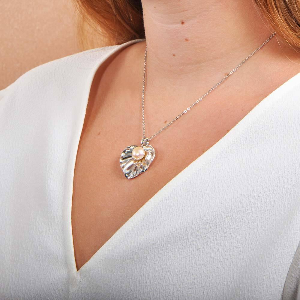 Pearl Anthurium Pendant - 925 Sterling Silver with Akoya, Freshwater, or Tahitian Pearl