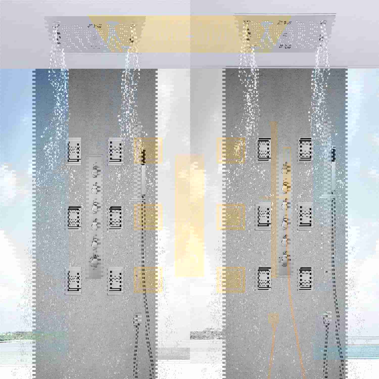 HAVASU 28" Ceiling Mounted Complete LED Music Shower System