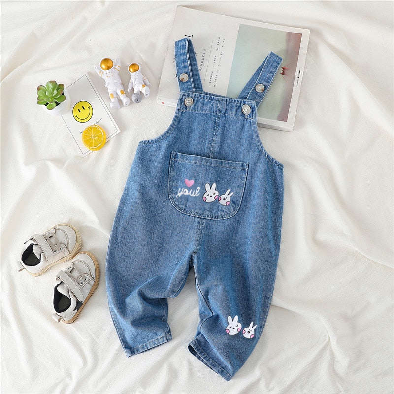IENENS Toddler Boys Denim Overalls - Unisex Straight Fit Dungarees for Infants
