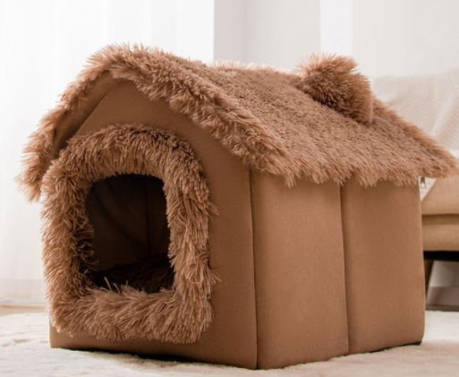 Foldable Dog House Pet Cat Bed Winter Warm Enclosed Cave Sofa