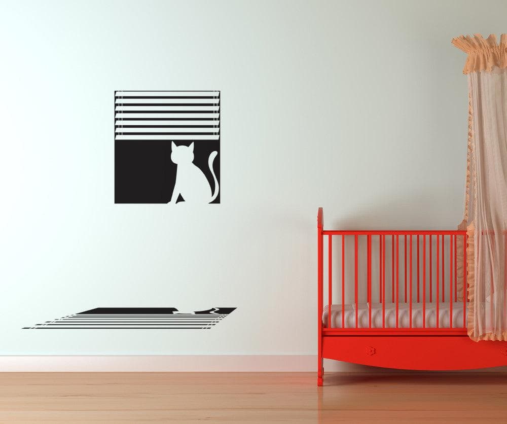 Vinyl Wall Decal Sticker Cat in Window #OS_DC680 - Removable & Easy to Apply