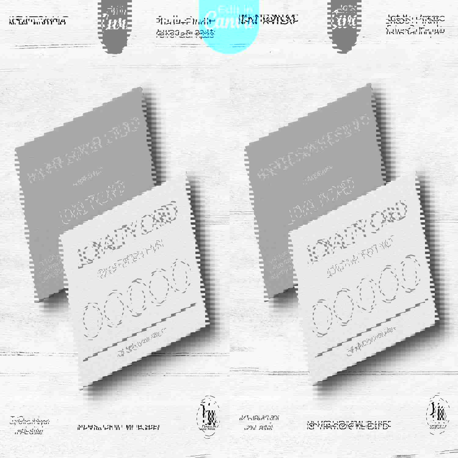 Simply Modern Editable Business Loyalty Card Template for Health & Beauty Businesses