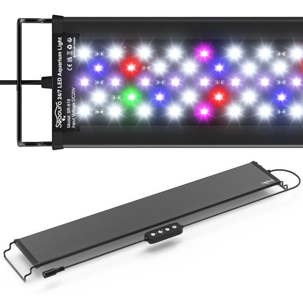 Seaoura High-Performance Aluminum LED Aquarium Light - 24/7 Mode, Energy-Efficient