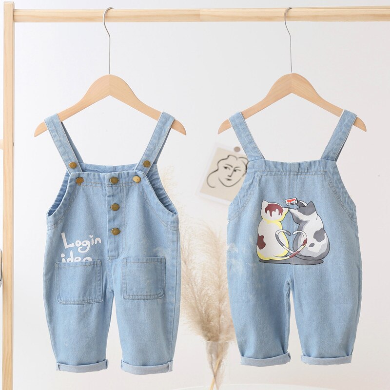 IENENS Toddler Boys Denim Overalls - Unisex Straight Fit Dungarees for Infants