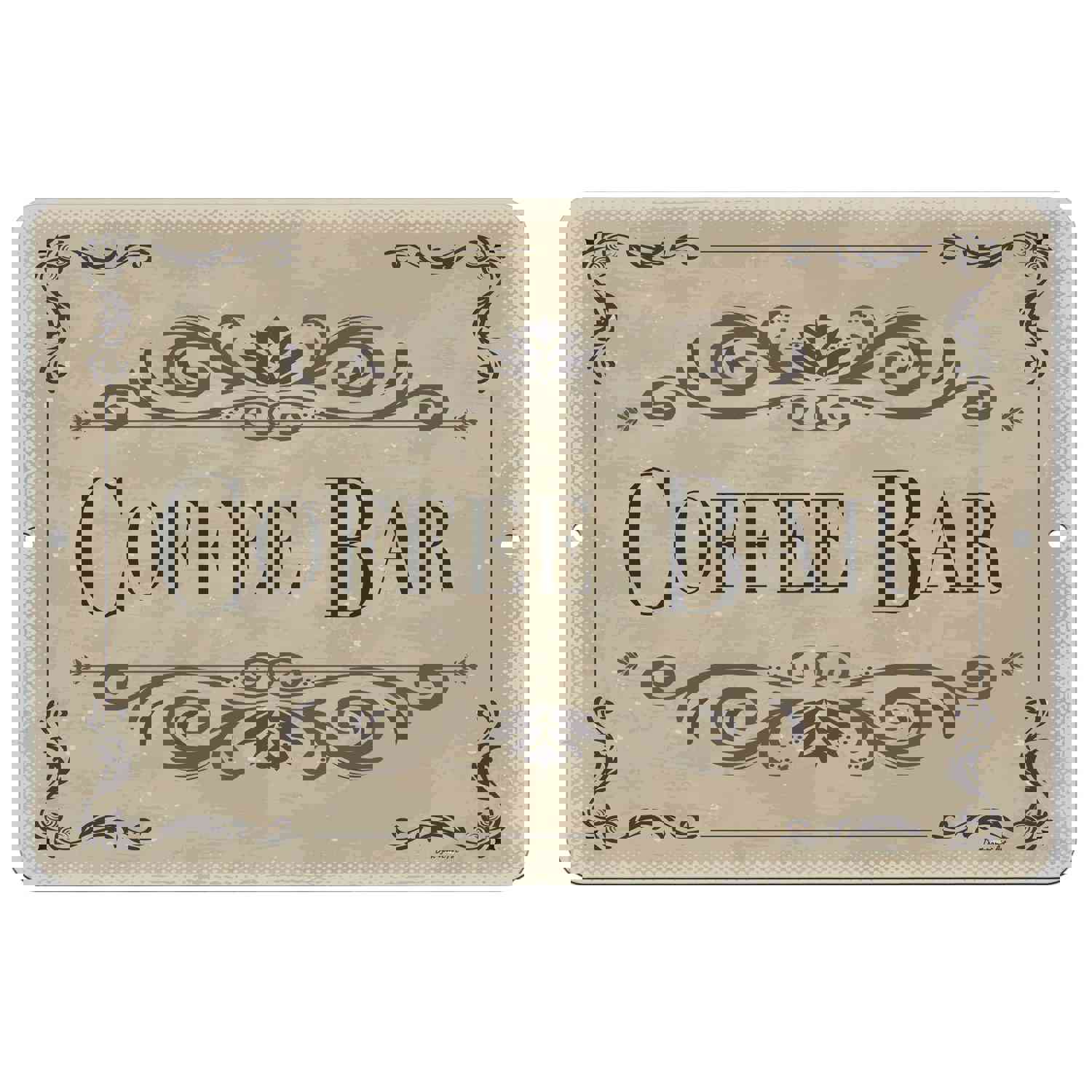 Brown Metal Coffee Bar Sign for Kitchen Decor
