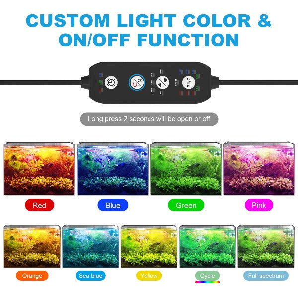 Seaoura High-Performance Aluminum LED Aquarium Light - 24/7 Mode, Energy-Efficient