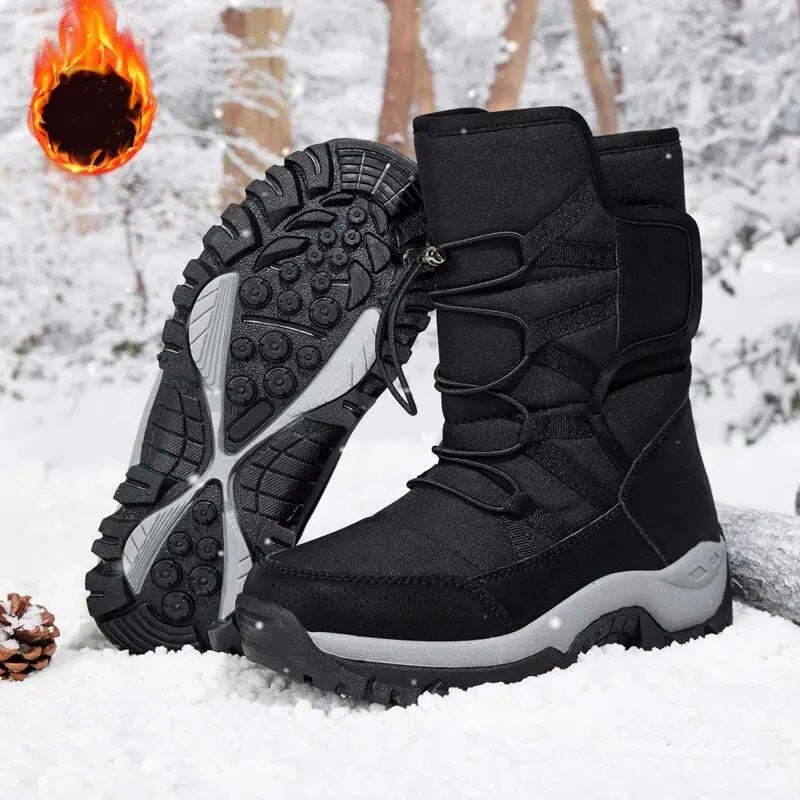 Women's Winter Snow Boots - Waterproof High Top Fur Lined Ankle Boots