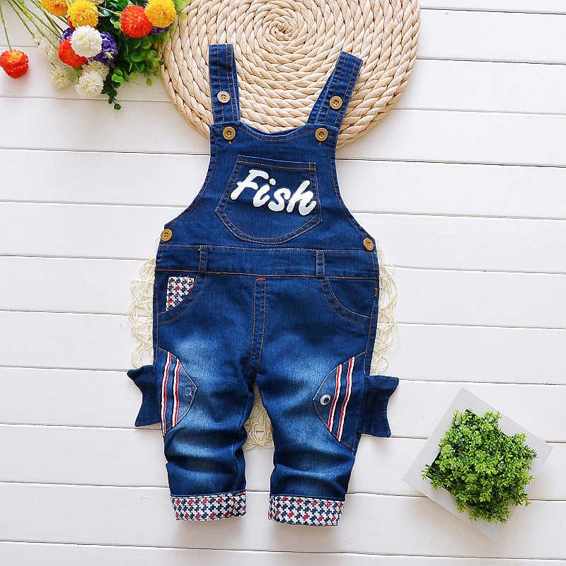 IENENS Toddler Boys Denim Overalls - Unisex Straight Fit Dungarees for Infants