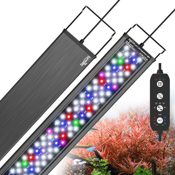 Seaoura High-Performance Aluminum LED Aquarium Light - 24/7 Mode, Energy-Efficient