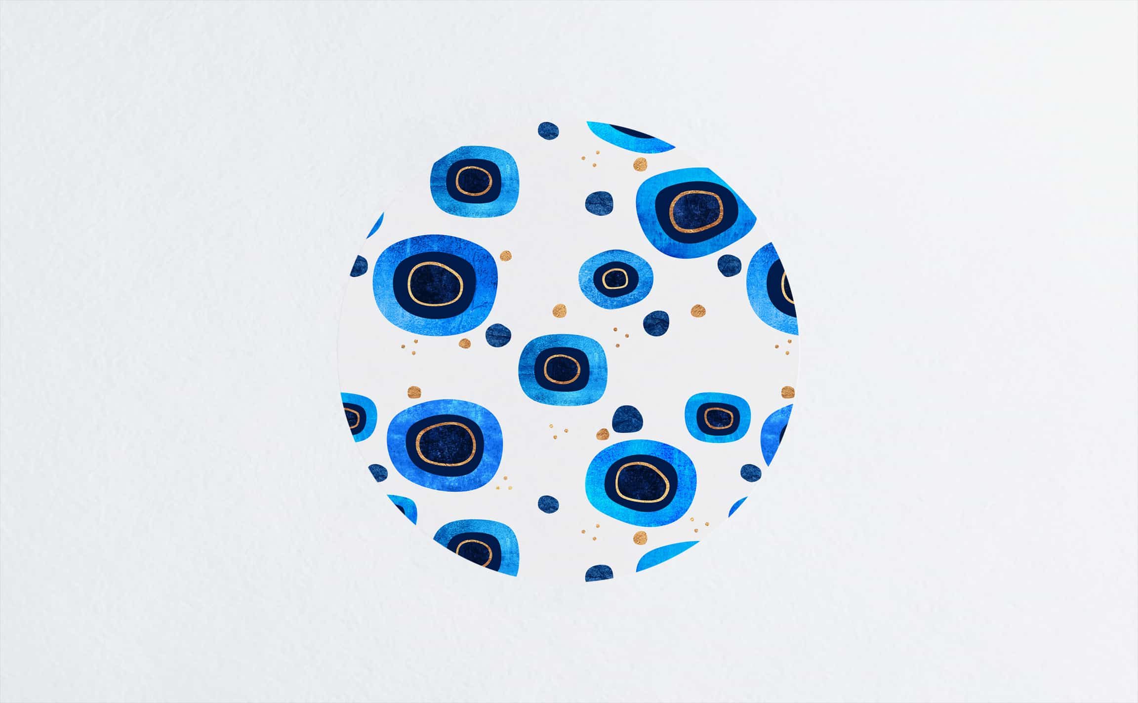 Floral Blues Circle Wall Decal