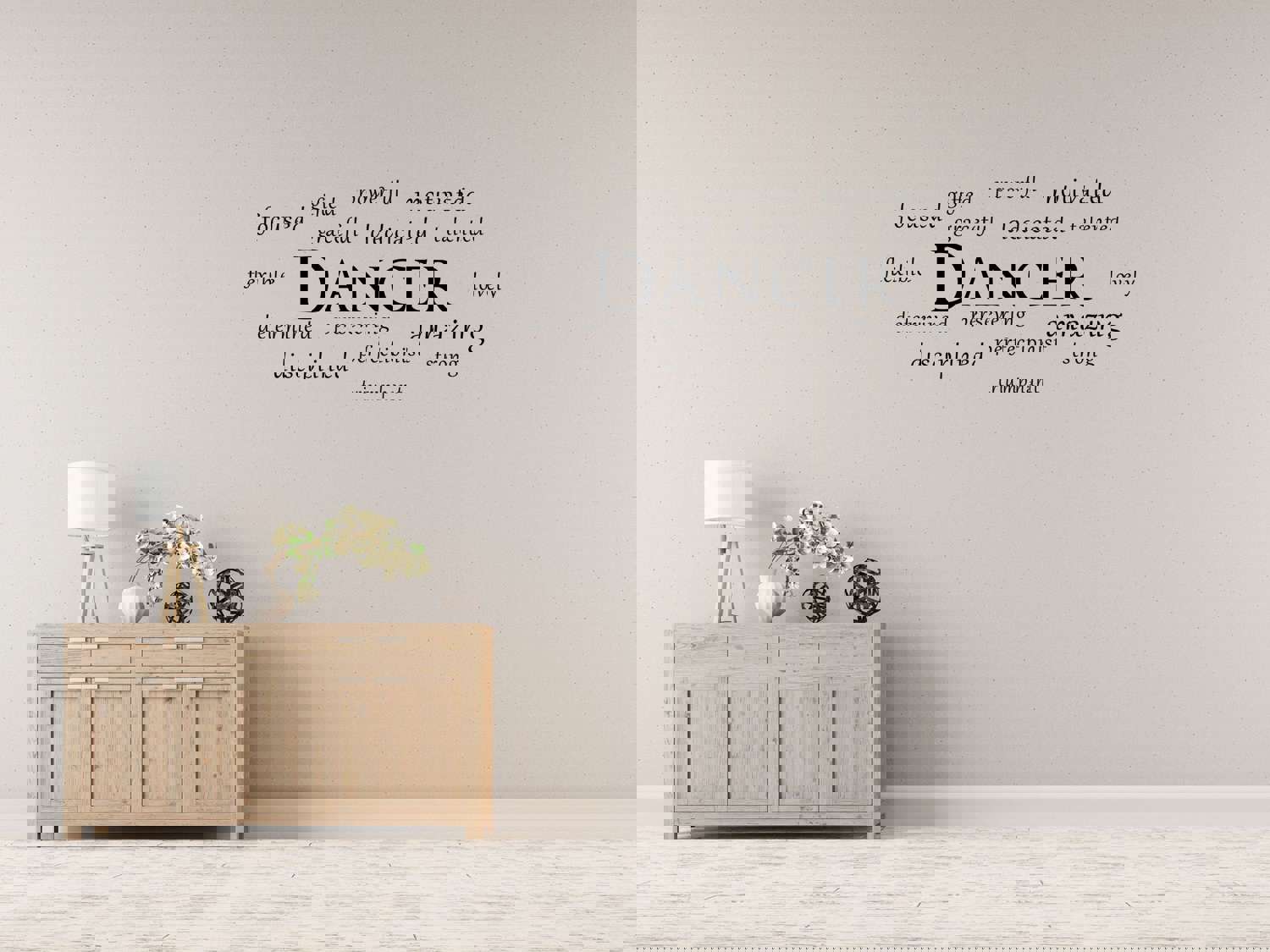 Dancer Word Cloud - Gym Wall Décor Sticker - Fitness Motivational Wall Decal Quote